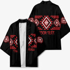 Aotearoa Atua Tumatauenga Personalised Kimono Maori God Of War Taniko Motifs
