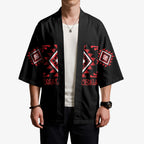 Aotearoa Atua Tumatauenga Personalised Kimono Maori God Of War Taniko Motifs
