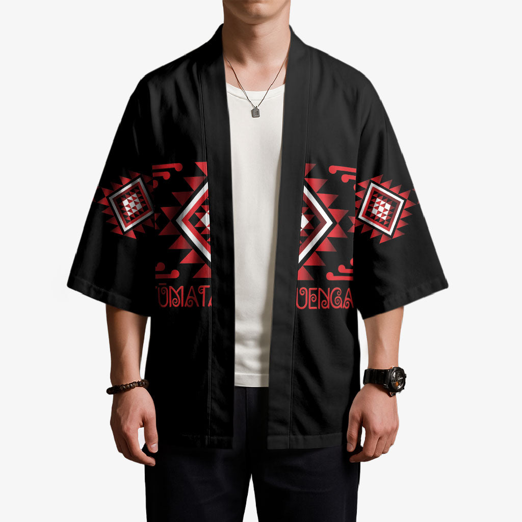 Aotearoa Atua Tumatauenga Personalised Kimono Maori God Of War Taniko Motifs