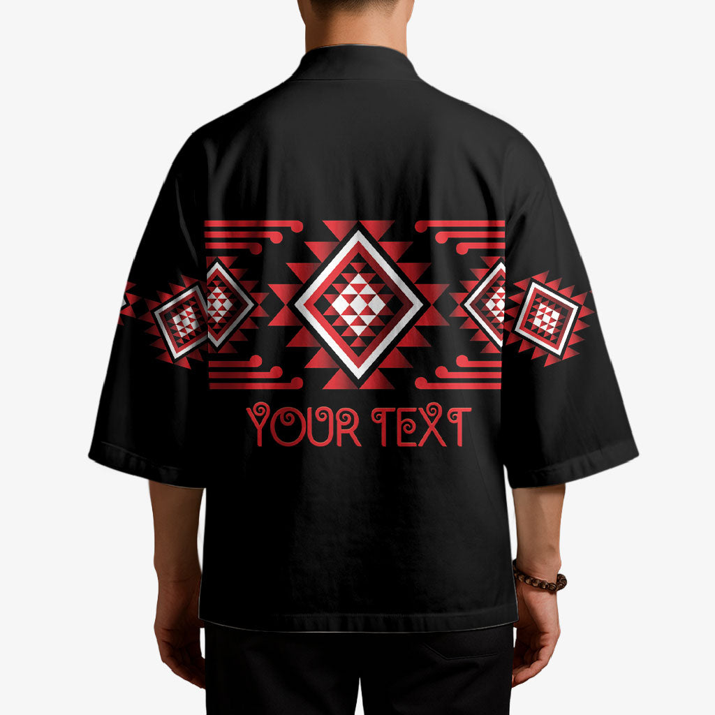 Aotearoa Atua Tumatauenga Personalised Kimono Maori God Of War Taniko Motifs