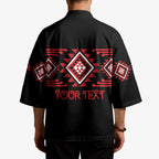 Aotearoa Atua Tumatauenga Personalised Kimono Maori God Of War Taniko Motifs