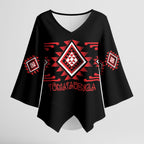 Aotearoa Atua Tumatauenga Personalised Kimono Sleeve Blouse Maori God Of War Taniko Motifs