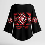 Aotearoa Atua Tumatauenga Personalised Kimono Sleeve Blouse Maori God Of War Taniko Motifs
