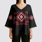 Aotearoa Atua Tumatauenga Personalised Kimono Sleeve Blouse Maori God Of War Taniko Motifs