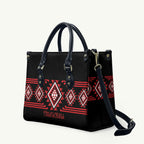 Aotearoa Atua Tumatauenga Leather Bag Maori God Of War Taniko Motifs