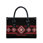 Aotearoa Atua Tumatauenga Leather Bag Maori God Of War Taniko Motifs