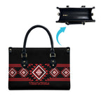 Aotearoa Atua Tumatauenga Leather Bag Maori God Of War Taniko Motifs