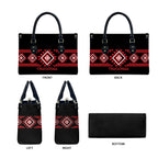 Aotearoa Atua Tumatauenga Leather Bag Maori God Of War Taniko Motifs