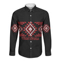 Aotearoa Atua Tumatauenga Personalised Long Sleeve Button Shirt Maori God Of War Taniko Motifs
