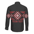 Aotearoa Atua Tumatauenga Personalised Long Sleeve Button Shirt Maori God Of War Taniko Motifs