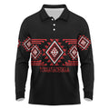 Aotearoa Atua Tumatauenga Personalised Long Sleeve Polo Shirt Maori God Of War Taniko Motifs