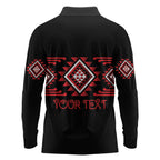 Aotearoa Atua Tumatauenga Personalised Long Sleeve Polo Shirt Maori God Of War Taniko Motifs