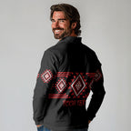 Aotearoa Atua Tumatauenga Personalised Long Sleeve Polo Shirt Maori God Of War Taniko Motifs