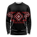 Aotearoa Atua Tumatauenga Personalised Long Sleeve Shirt Maori God Of War Taniko Motifs