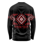 Aotearoa Atua Tumatauenga Personalised Long Sleeve Shirt Maori God Of War Taniko Motifs