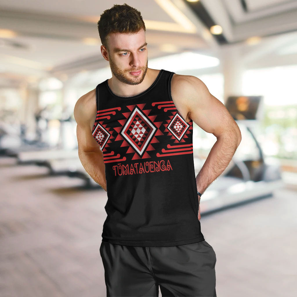 Aotearoa Atua Tumatauenga Personalised Men Tank Top Maori God Of War Taniko Motifs