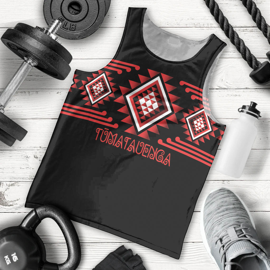 Aotearoa Atua Tumatauenga Personalised Men Tank Top Maori God Of War Taniko Motifs