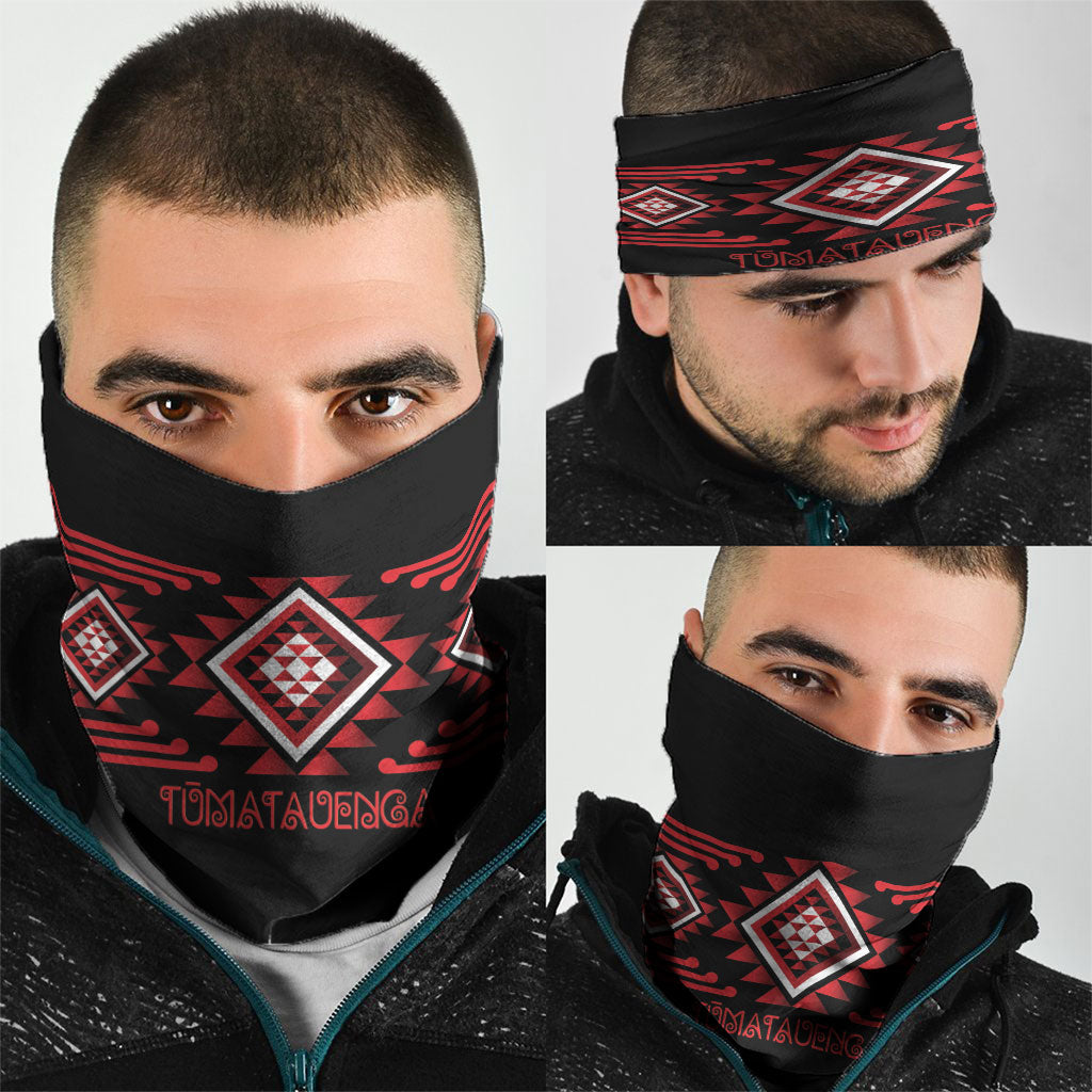 Aotearoa Atua Tumatauenga Neck Gaiter Maori God Of War Taniko Motifs
