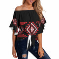 Aotearoa Atua Tumatauenga Personalised Off Shoulder Wrap Waist Top Maori God Of War Taniko Motifs