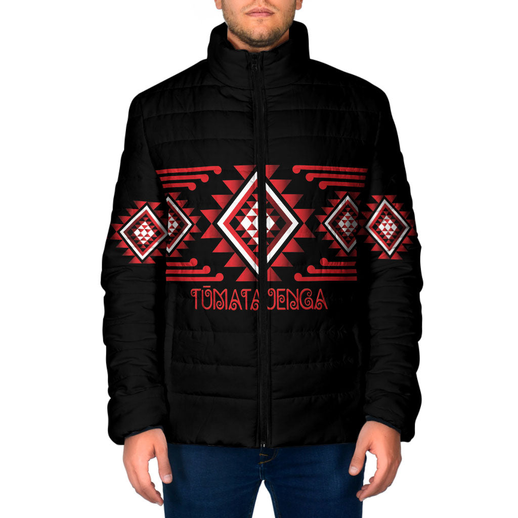 Aotearoa Atua Tumatauenga Personalised Padded Jacket Maori God Of War Taniko Motifs