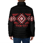 Aotearoa Atua Tumatauenga Personalised Padded Jacket Maori God Of War Taniko Motifs