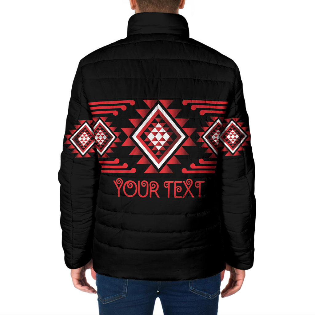 Aotearoa Atua Tumatauenga Personalised Padded Jacket Maori God Of War Taniko Motifs
