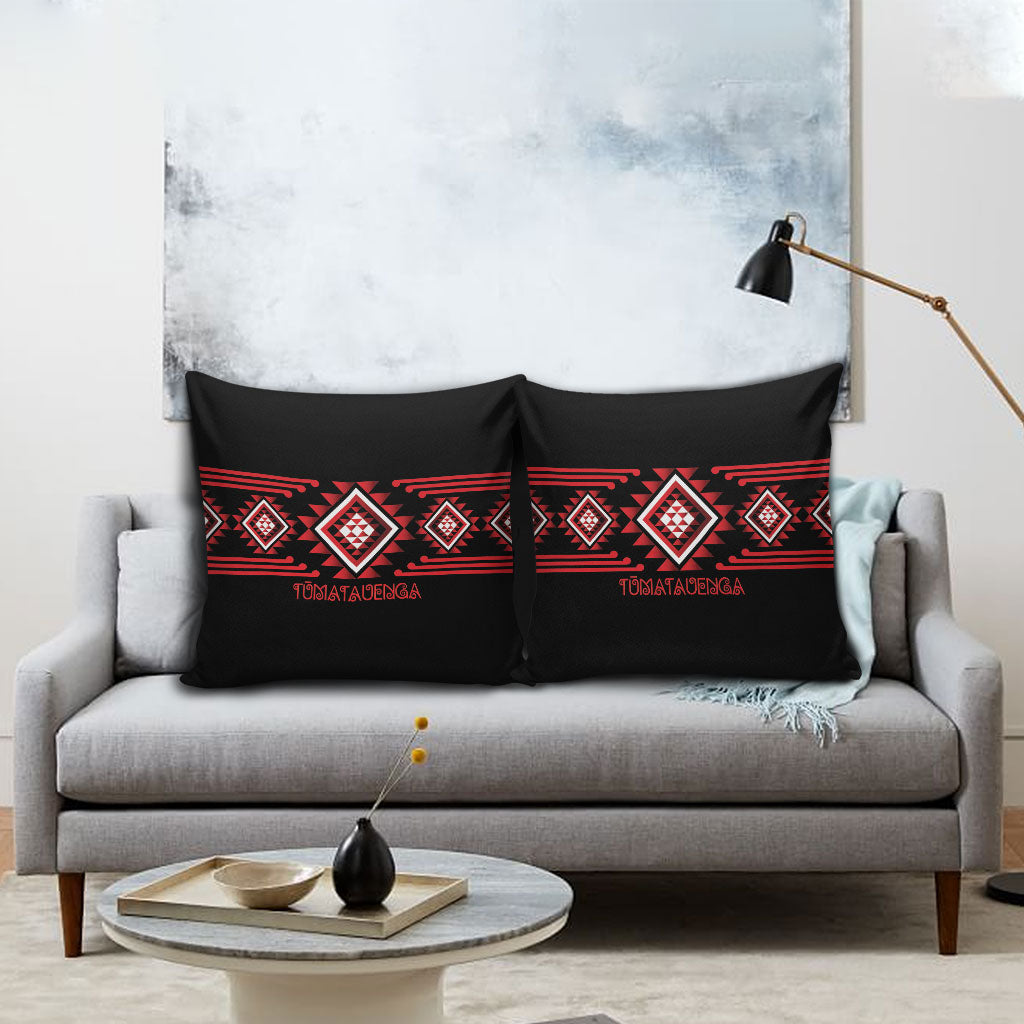 Aotearoa Atua Tumatauenga Pillow Cover Maori God Of War Taniko Motifs