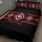 Aotearoa Atua Tumatauenga Quilt Bed Set Maori God Of War Taniko Motifs