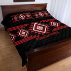 Aotearoa Atua Tumatauenga Quilt Bed Set Maori God Of War Taniko Motifs