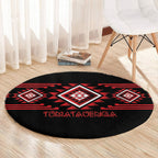 Aotearoa Atua Tumatauenga Round Carpet Maori God Of War Taniko Motifs