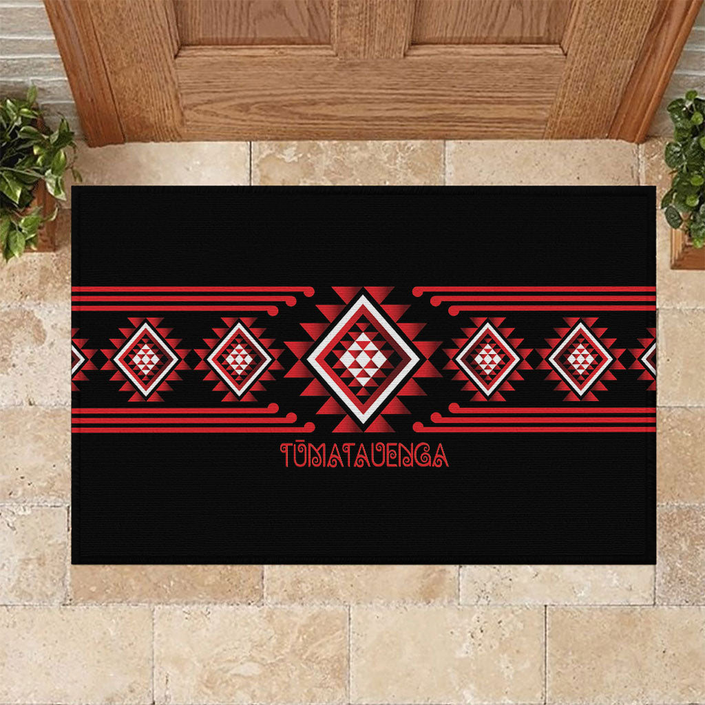 Aotearoa Atua Tumatauenga Rubber Doormat Maori God Of War Taniko Motifs