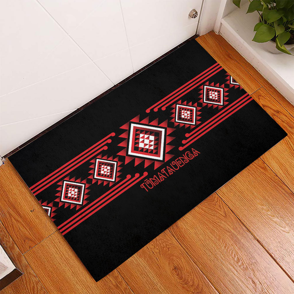 Aotearoa Atua Tumatauenga Rubber Doormat Maori God Of War Taniko Motifs
