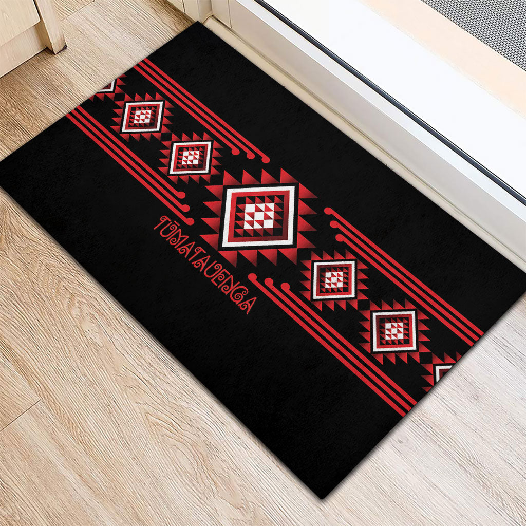 Aotearoa Atua Tumatauenga Rubber Doormat Maori God Of War Taniko Motifs