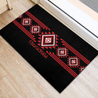 Aotearoa Atua Tumatauenga Rubber Doormat Maori God Of War Taniko Motifs
