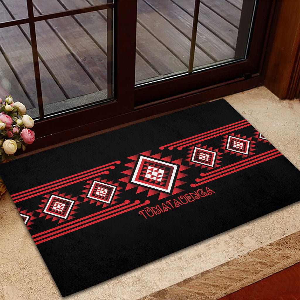 Aotearoa Atua Tumatauenga Rubber Doormat Maori God Of War Taniko Motifs