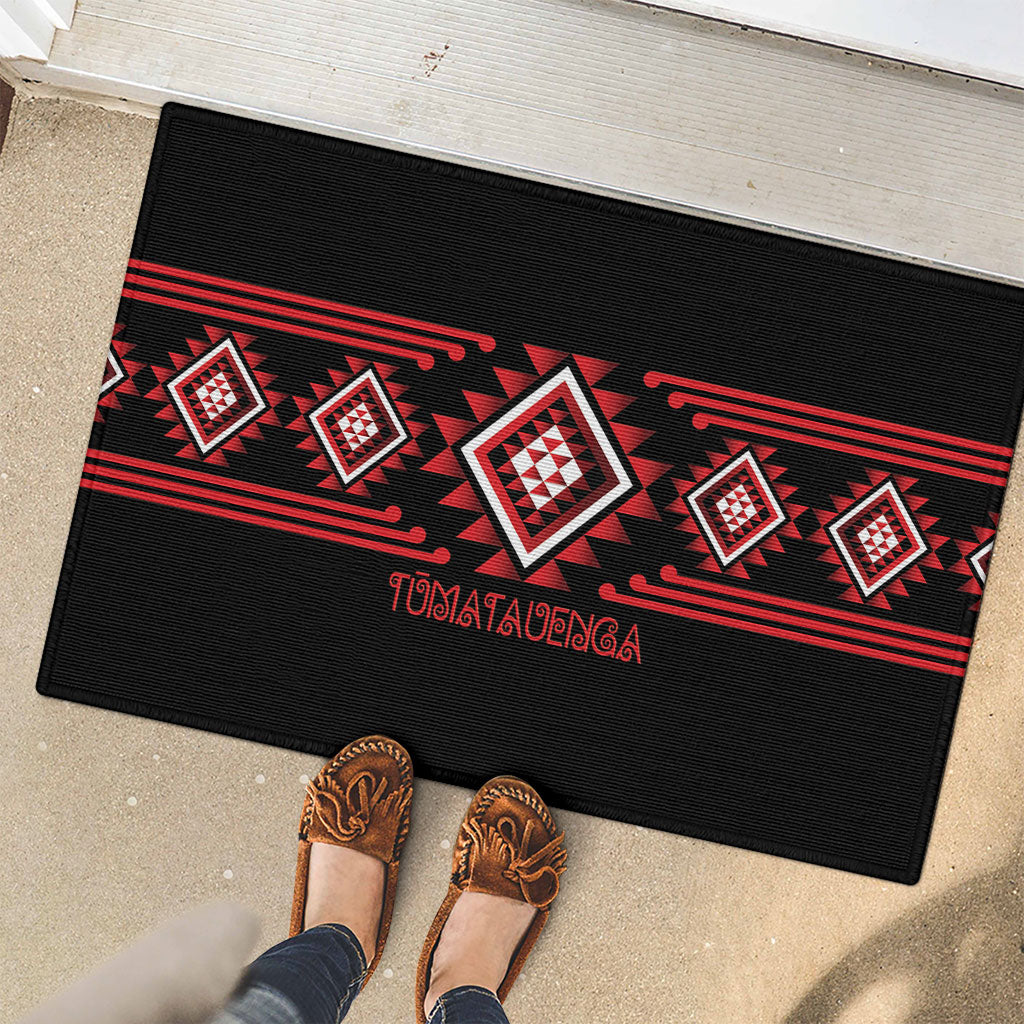 Aotearoa Atua Tumatauenga Rubber Doormat Maori God Of War Taniko Motifs