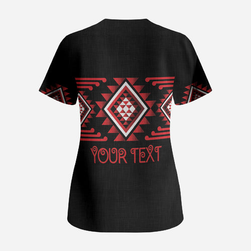 Aotearoa Atua Tumatauenga Personalised Scrub Top Maori God Of War Taniko Motifs