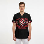 Aotearoa Atua Tumatauenga Personalised Scrub Top Maori God Of War Taniko Motifs