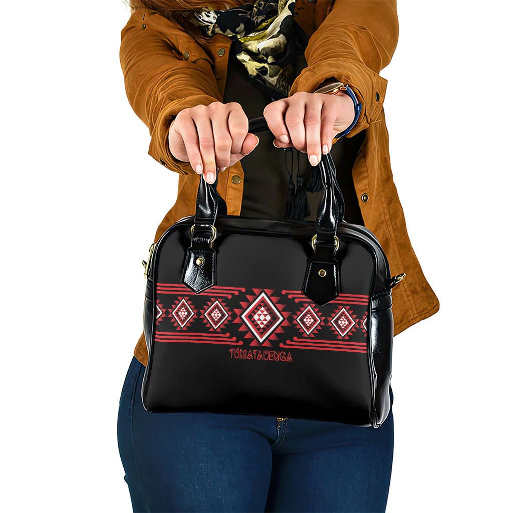 Aotearoa Atua Tumatauenga Shoulder Handbag Maori God Of War Taniko Motifs