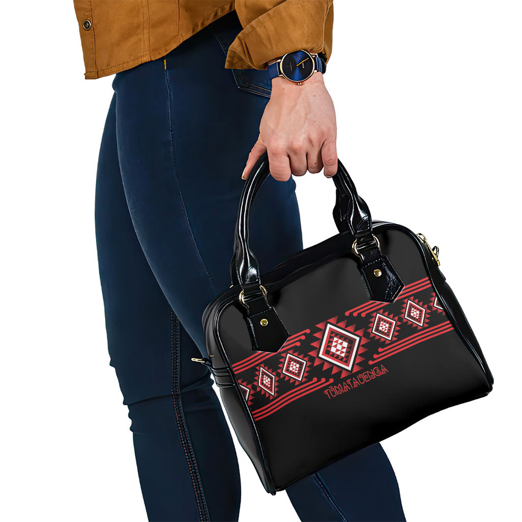 Aotearoa Atua Tumatauenga Shoulder Handbag Maori God Of War Taniko Motifs