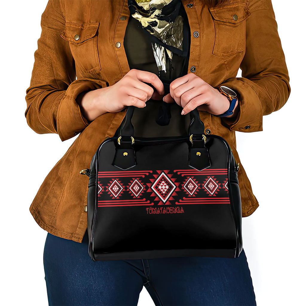 Aotearoa Atua Tumatauenga Shoulder Handbag Maori God Of War Taniko Motifs