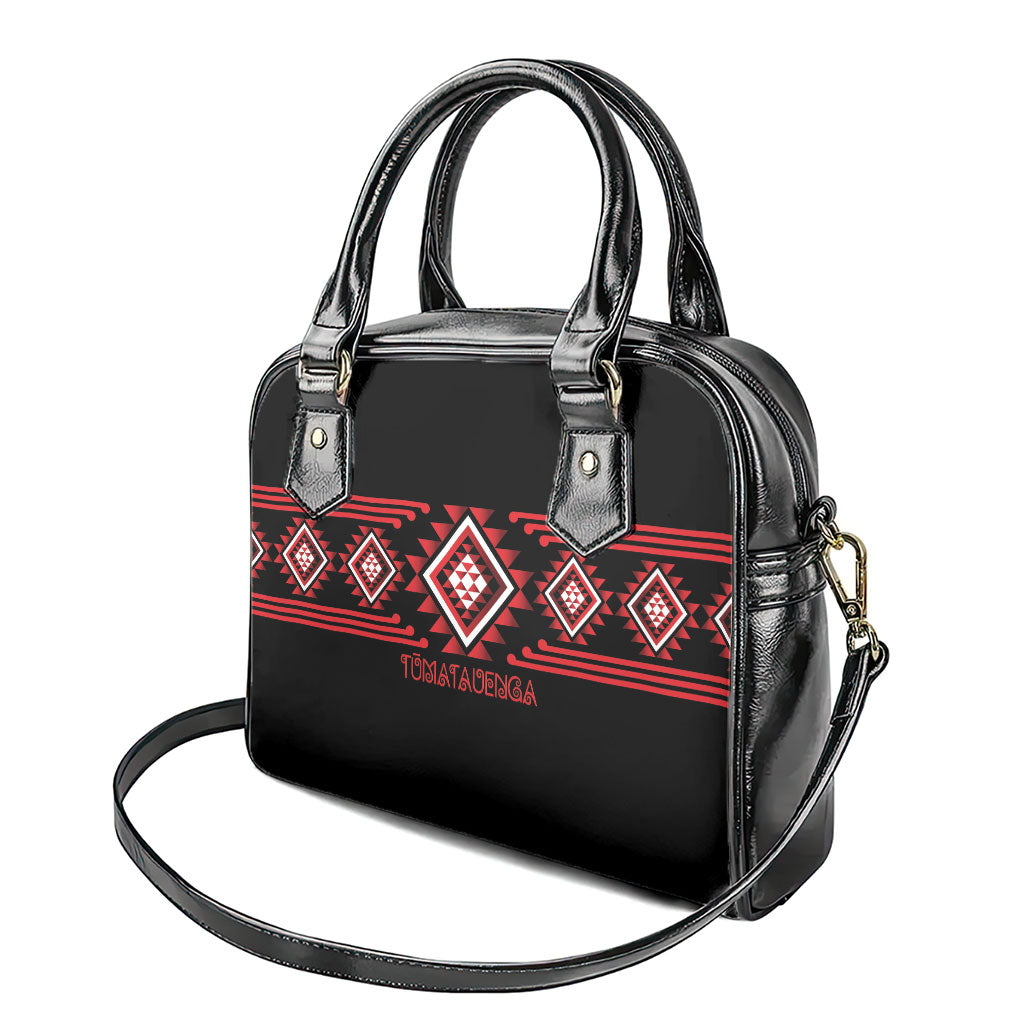 Aotearoa Atua Tumatauenga Shoulder Handbag Maori God Of War Taniko Motifs