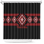 Aotearoa Atua Tumatauenga Shower Curtain Maori God Of War Taniko Motifs