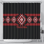 Aotearoa Atua Tumatauenga Shower Curtain Maori God Of War Taniko Motifs