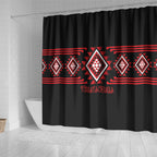 Aotearoa Atua Tumatauenga Shower Curtain Maori God Of War Taniko Motifs