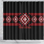 Aotearoa Atua Tumatauenga Shower Curtain Maori God Of War Taniko Motifs