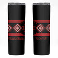 Aotearoa Atua Tumatauenga Personalised Skinny Tumbler Maori God Of War Taniko Motifs