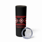 Aotearoa Atua Tumatauenga Personalised Skinny Tumbler Maori God Of War Taniko Motifs