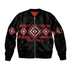 Aotearoa Atua Tumatauenga Personalised Sleeve Zip Bomber Jacket Maori God Of War Taniko Motifs