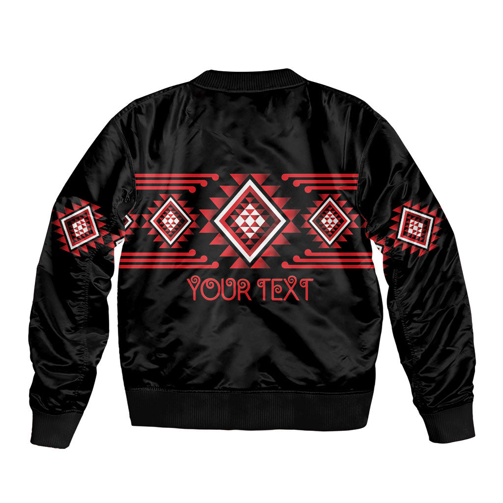 Aotearoa Atua Tumatauenga Personalised Sleeve Zip Bomber Jacket Maori God Of War Taniko Motifs